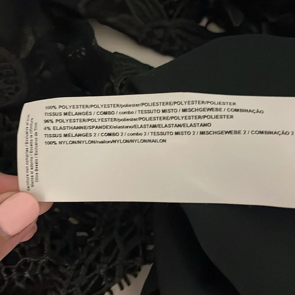 Joseph Ribkoff Dress Midi Floral Lace Overlay Black Size 4 Event Cocktail Sheer - Picture 10 of 14